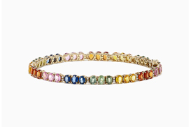 Effy Watercolors tennis bracelet set with multicolored sapphires and diamonds