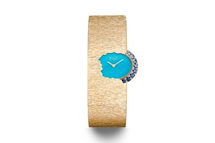 Piaget Limelight high jewelry watch in 18-karat rose gold set with turquoise and brilliant-cut sapphires