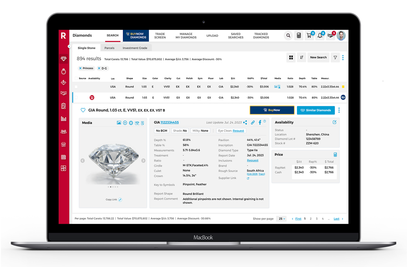 Rapnet diamond search on sale