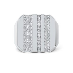 RVL signet ring in white gold by De Beers image