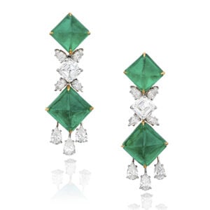 Gemstone Trends in 2025 8 Gemstone Trends 0004 Lot 34 Graff Pair of emerald and diamond earclips est �800000 1.5 million