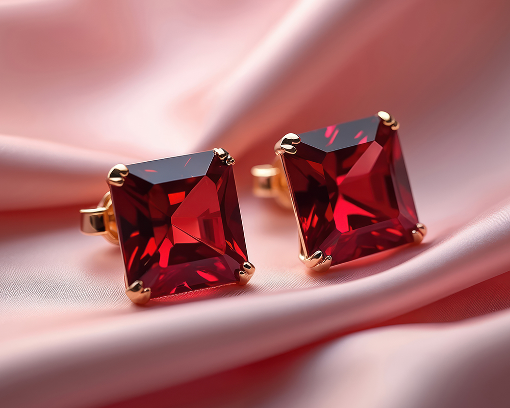 January Birthstone Guide for Retailers – Garnet 5 A pair of garnet gemstone earrings image